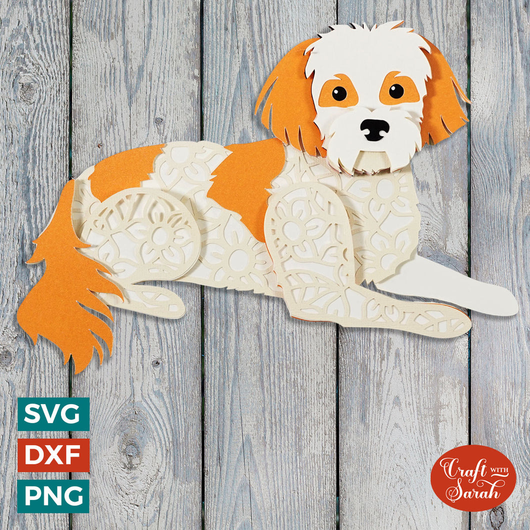 Cavachon SVG | Layered Cavalier Spaniel x Bichon Frise Cutting File