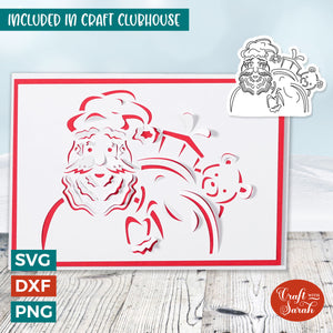 Santa Claus Card | "Cut & Fold" Greetings Card 25