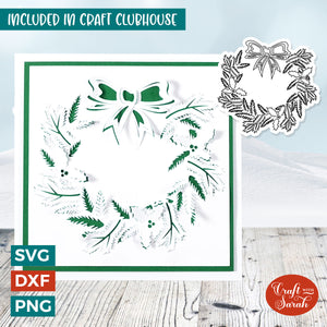 Christmas Wreath Card | "Cut & Fold" Greetings Card 27