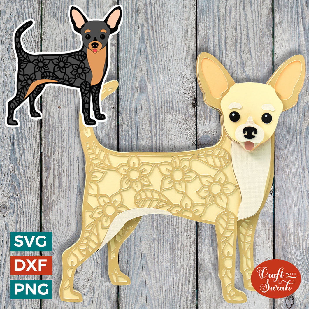 Chihuahua Dog SVG | Layered Short Hair Chihuahua Cutting File