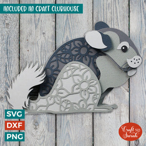 Chinchilla SVG | Layered Chinchilla Cutting File
