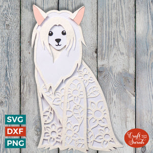 Chinese Crested Powder Puff SVG | Layered Powder Puff Cutting File