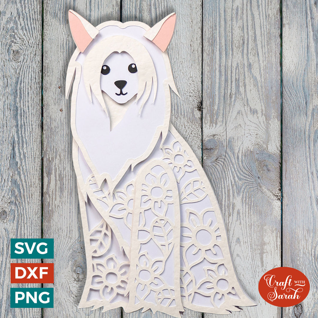 Chinese Crested Powder Puff SVG | Layered Powder Puff Cutting File