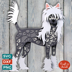 Chinese Crested SVG | Layered Hairless Chinese Crested Cutting File