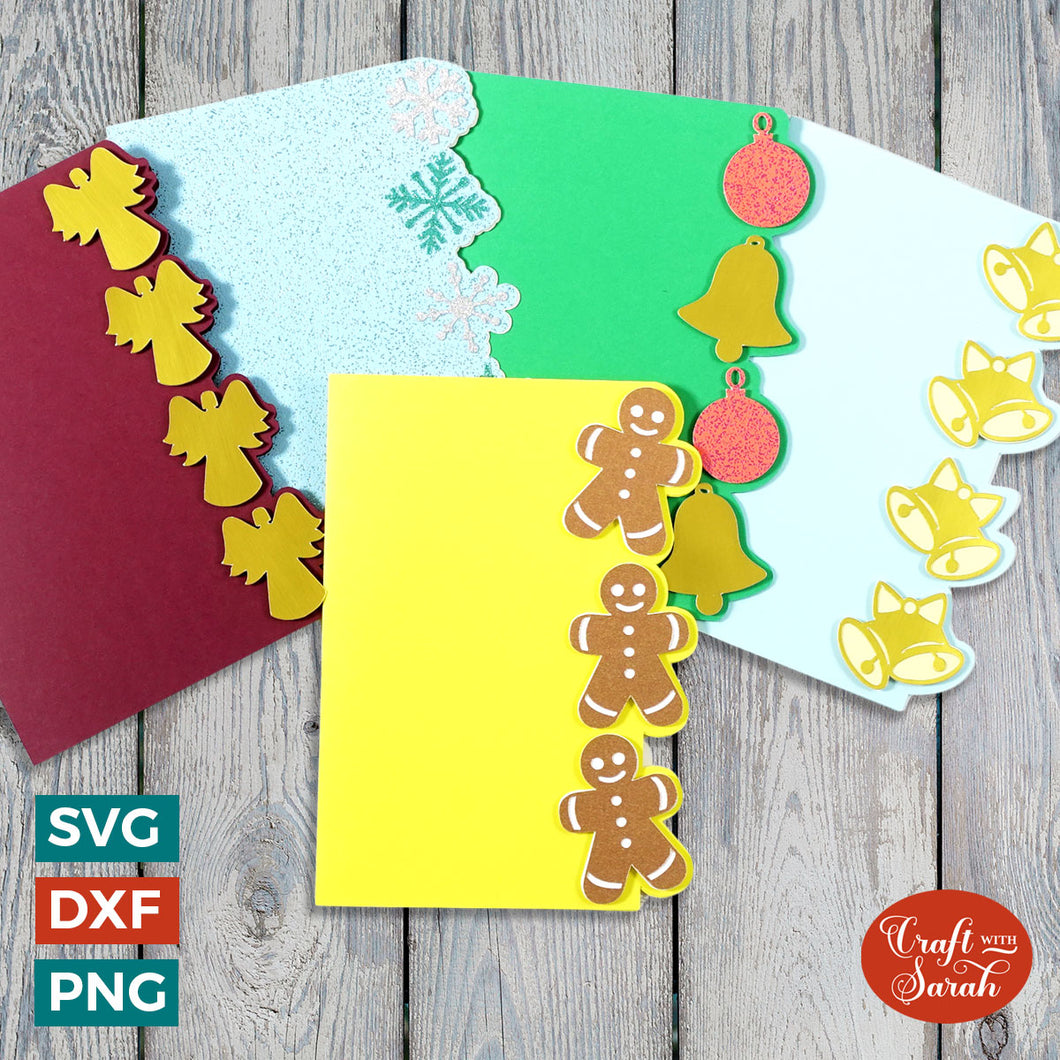 5 Christmas Greeting Cards | Christmas Side-Edge Card Bundle