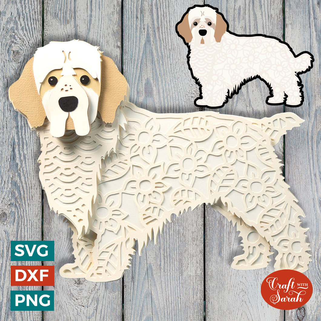 Clumber Spaniel SVG | Layered Clumber Spaniel Cutting File