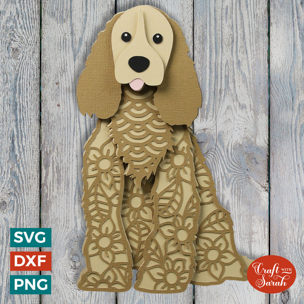 Cocker Spaniel SVG (Sitting) | Layered Cocker Spaniel Dog Cutting File