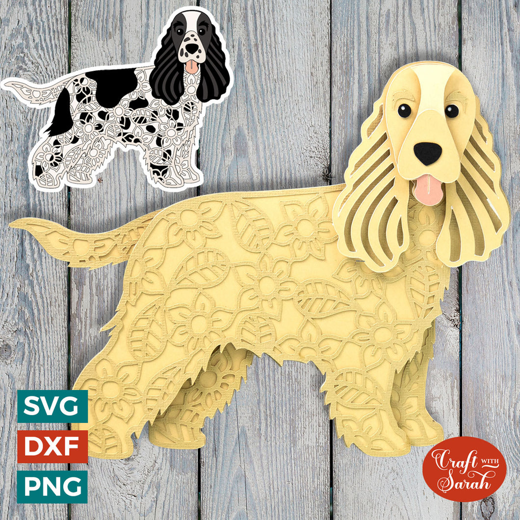 Cocker Spaniel Dog SVG | Layered Cocker Spaniel Cutting File