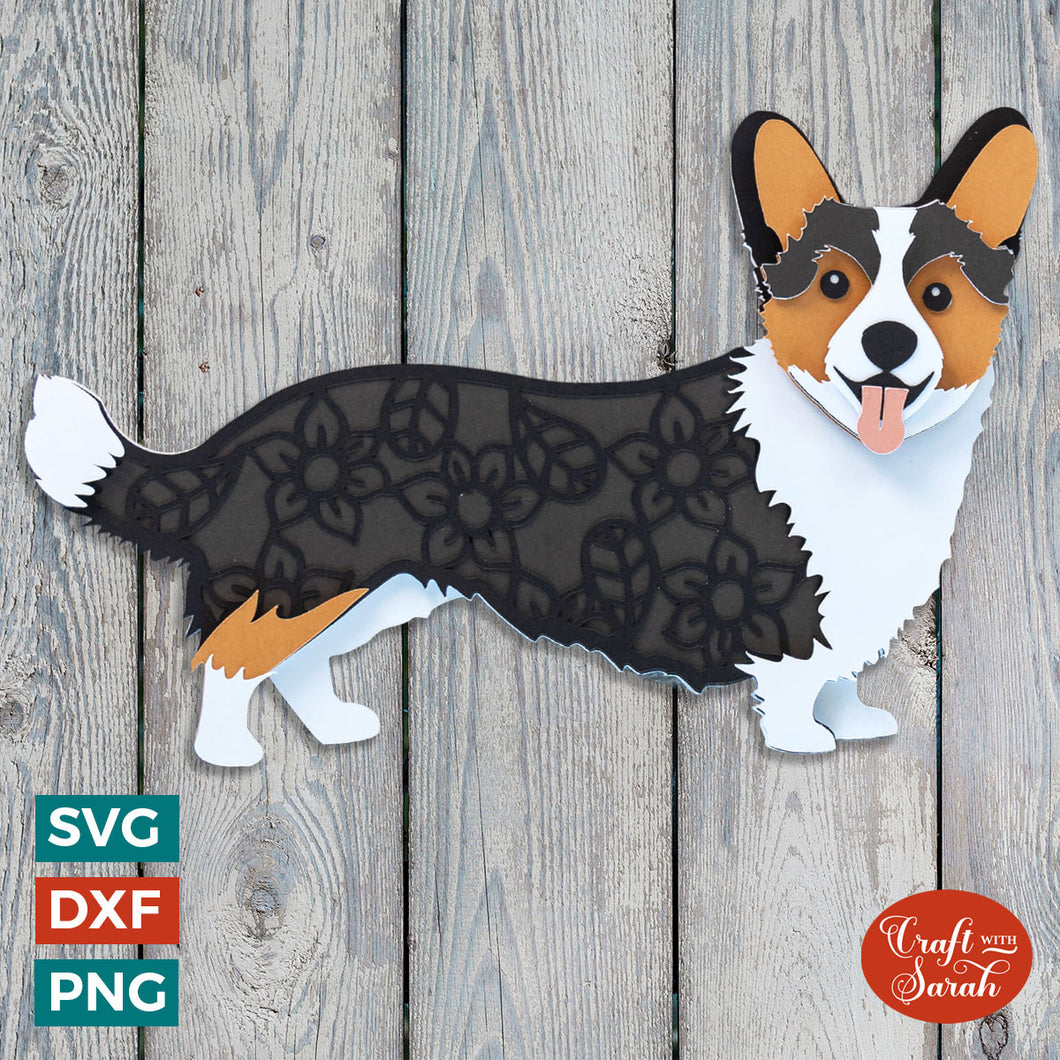 Corgi SVG | Layered Cardigan Welsh Corgi Cutting File