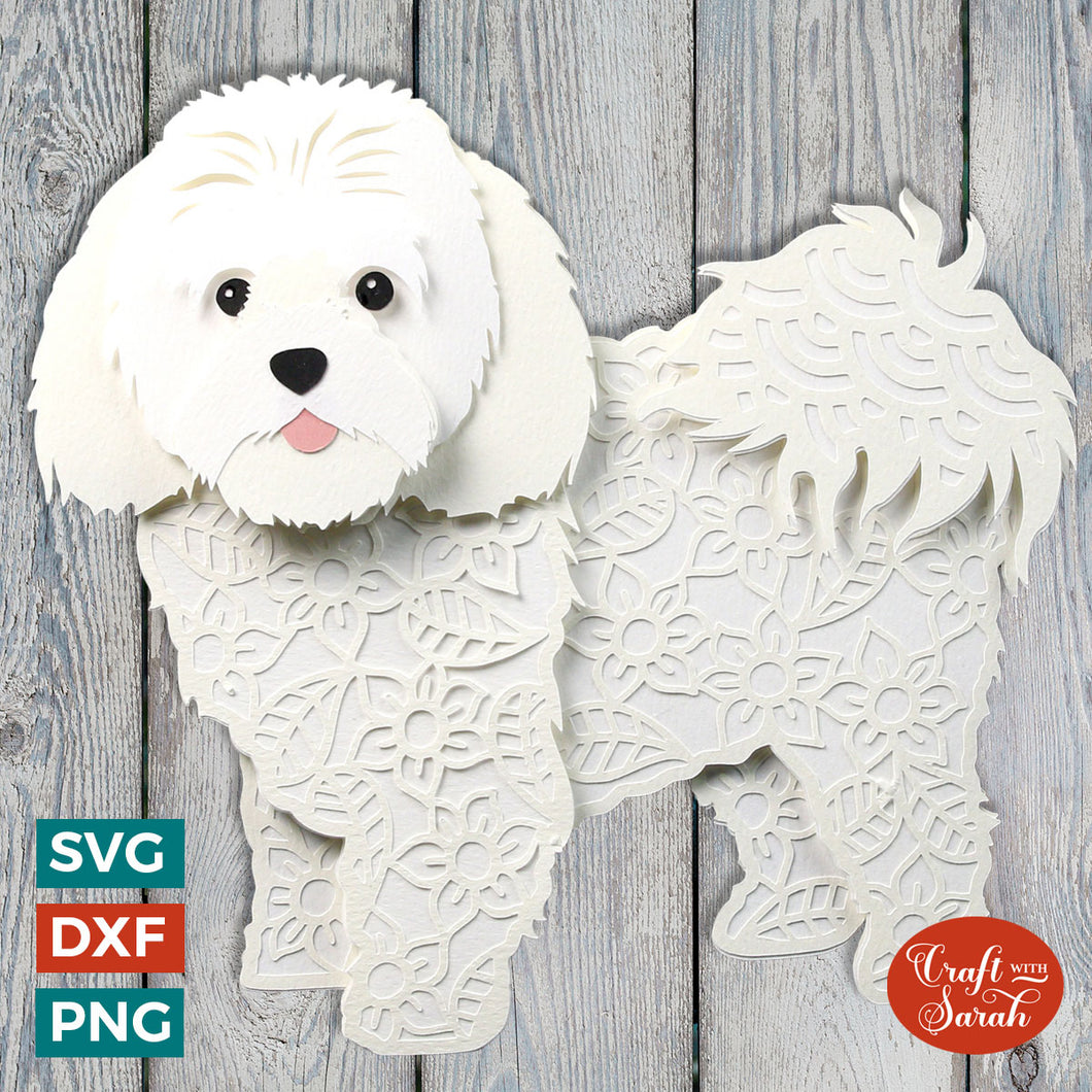 Coton de Tulear SVG | Layered Coton de Tulear Cutting File