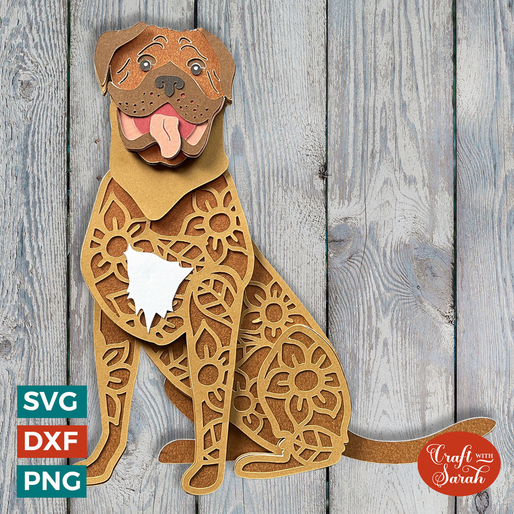 Dogue De Bordeaux SVG | Layered Dogue De Bordeaux Cutting File