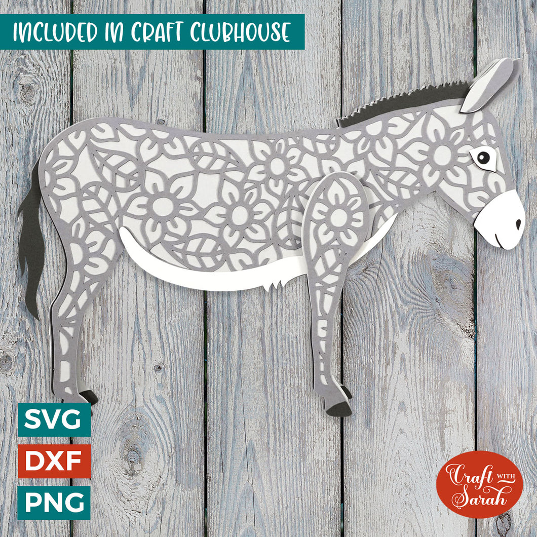 Donkey SVG | 3D Layered Donkey Cutting File