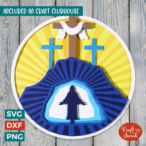 Easter Cave SVG | He is Risen 3D Easter SVG
