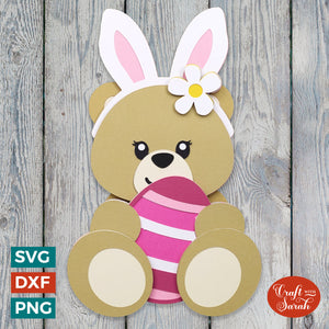 Easter Teddy Bear SVG (Female) | 3D Easter SVG