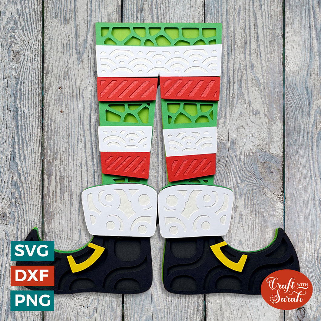 Christmas Elf Legs SVG | Layered Elf Legs Cutting File