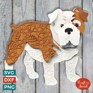 English Bulldog SVG | Layered English Bulldog Cutting File