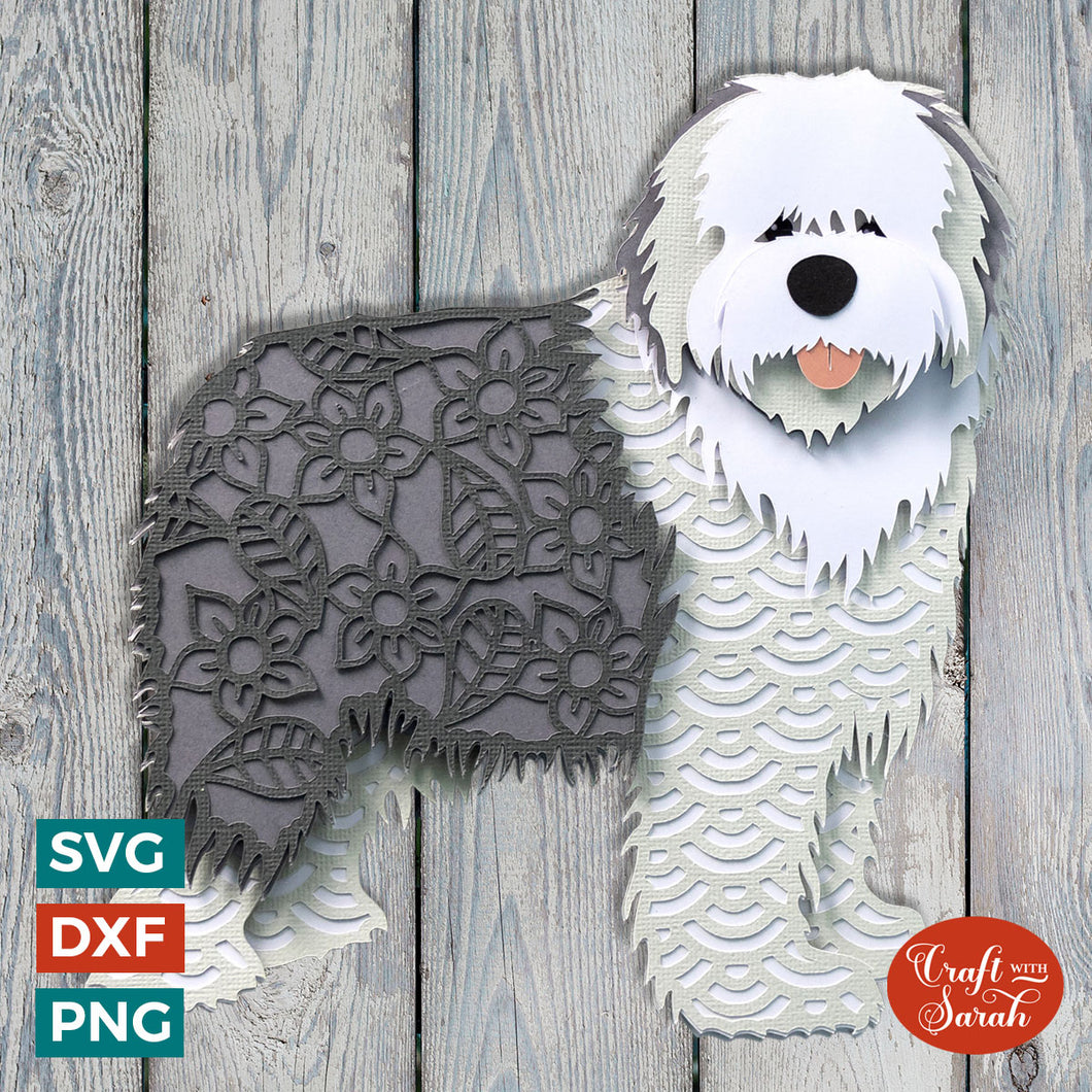 Old English Sheepdog SVG | Layered Old English Sheepdog Cutting File