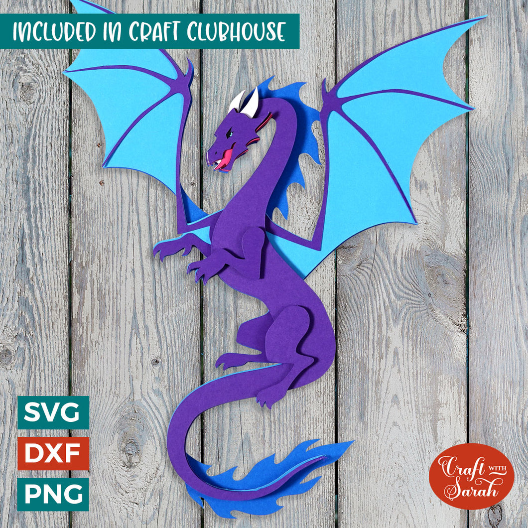 Dragon SVG | Layered Dragon Cutting File