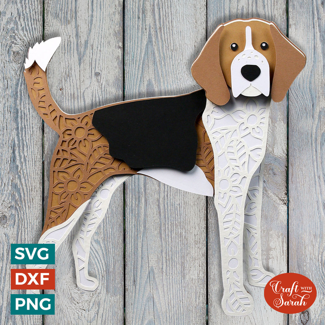 Foxhound SVG | Layered Foxhound or Harrier Dog Cutting File