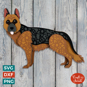 German Shepherd (2) SVG | Layered Alsation Cutting File