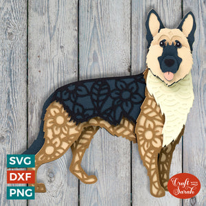 German Shepherd SVG (1) | Layered Alsation Cutting File
