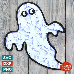 Halloween Ghost Layered SVG | Mandala Ghost Cutting File