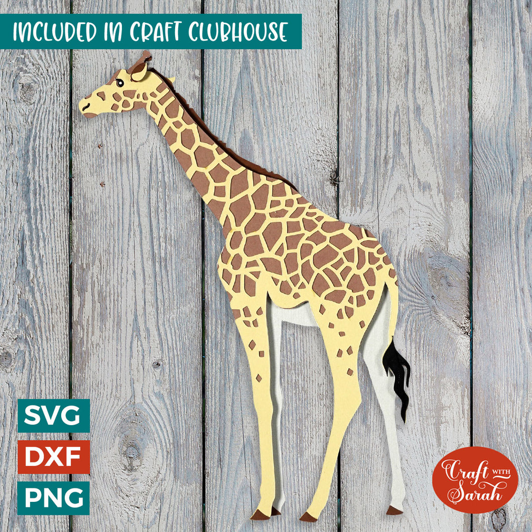 Giraffe SVG | 3D Layered Giraffe African Animal SVG