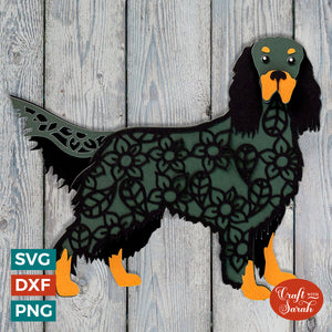 Gordon Setter SVG | Layered Black & Tan Setter Cutting File