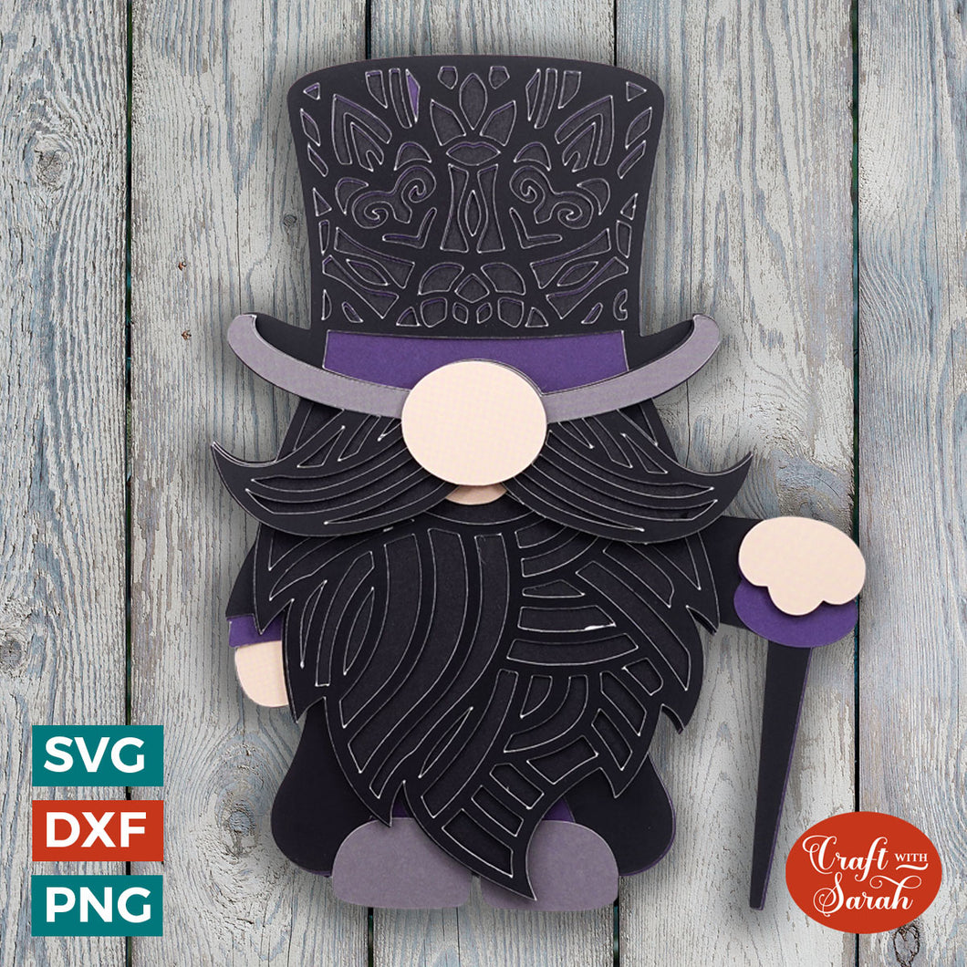 Gothic Gnome SVG | Layered Male Gothic Gnome SVG