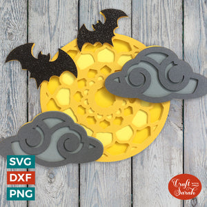 Halloween Moon SVG | Mandala Moon Cutting File