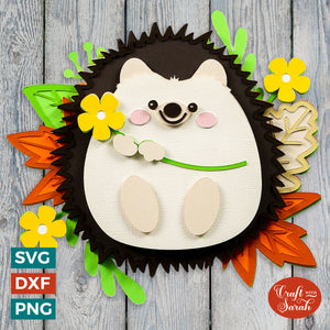 Hedgehog SVG File | Layered Spring Hedgehog Cutting File