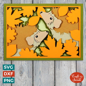Hedgehogs Greetings Card Cut File | Layered Hedgehogs Card