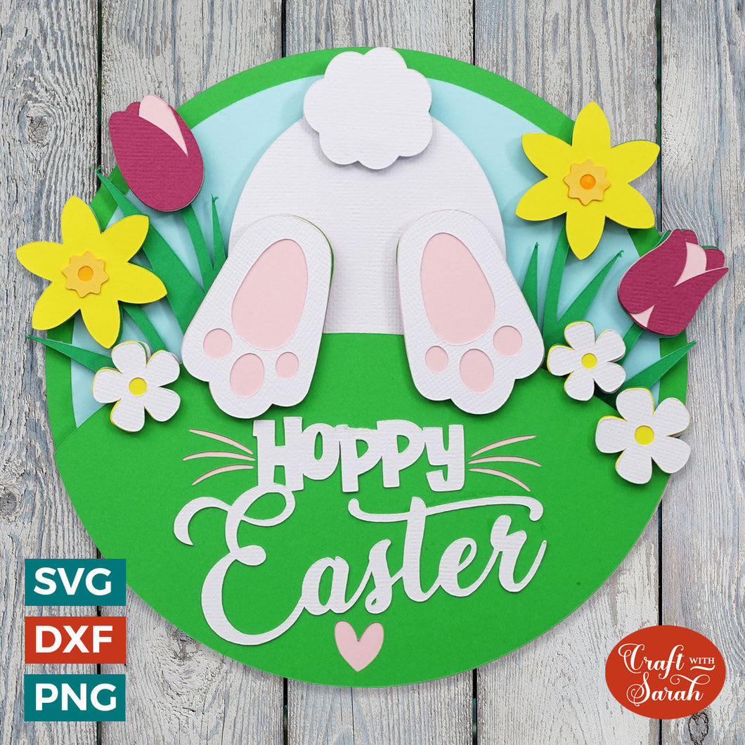 Hoppy Easter SVG | 3D Easter Bunny SVG