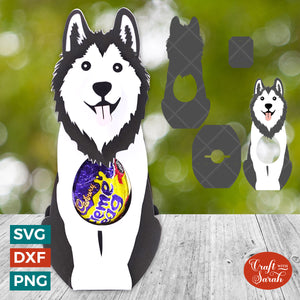 Malamute Egg Holder SVG | Easter Malamute Chocolate Egg Holder