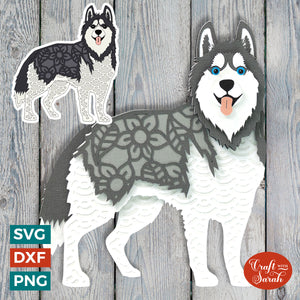 Husky Dog SVG | Layered Husky Cutting File