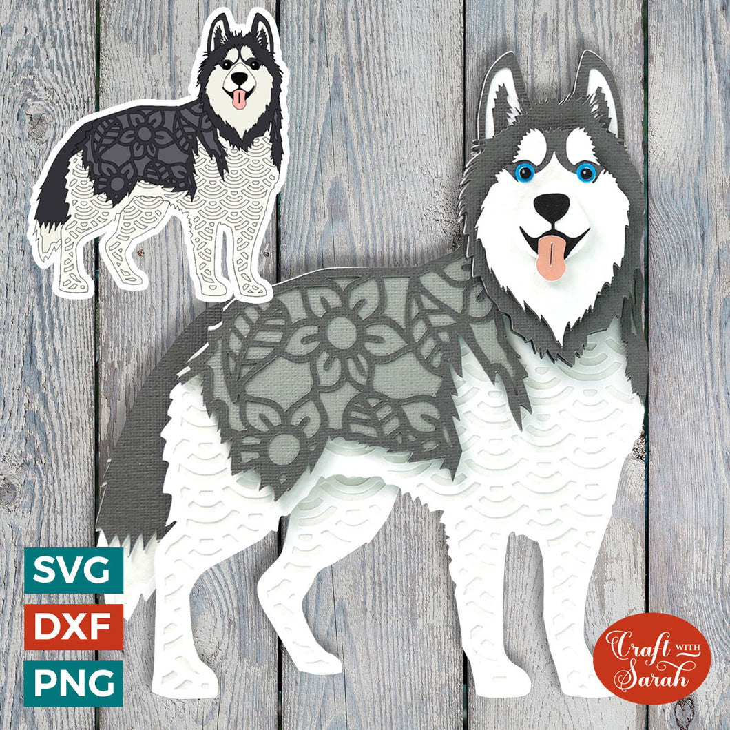 Husky Dog SVG | Layered Husky Cutting File