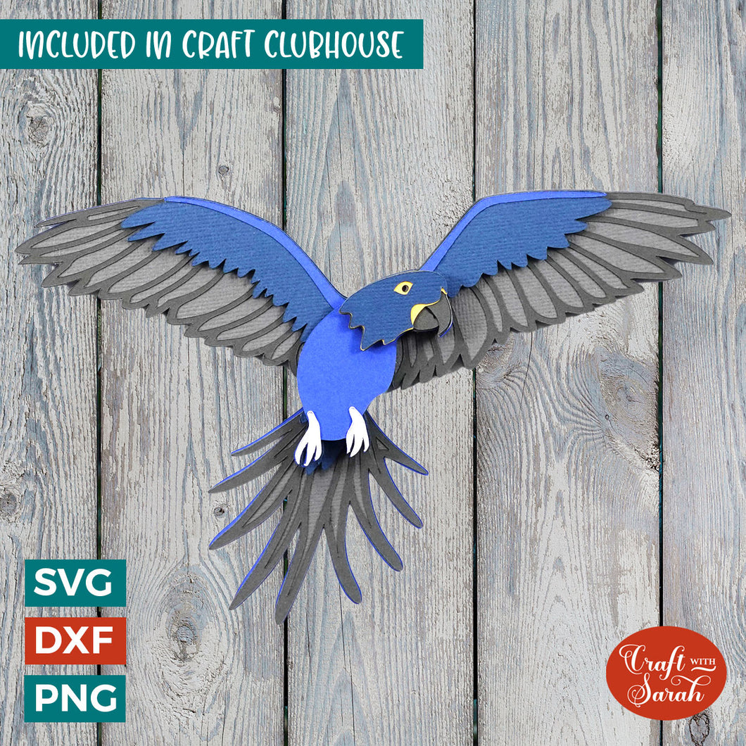 Hyacinth Macaw SVG |  Hyacinth Macaw Bird Cutting File