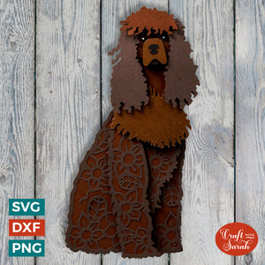 Irish Water Spaniel SVG | Layered Irish Water Spaniel Dog Cutting File