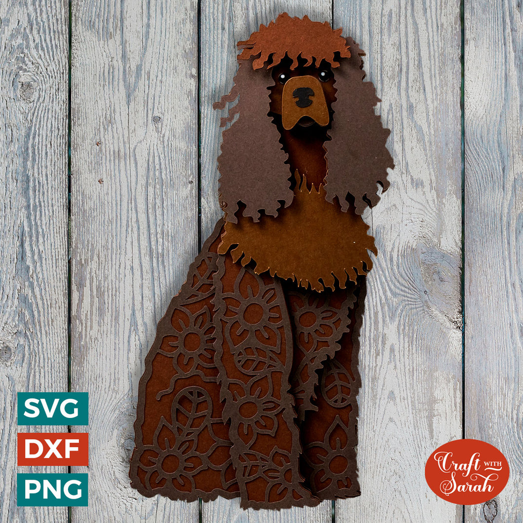Irish Water Spaniel SVG | Layered Irish Water Spaniel Dog Cutting File