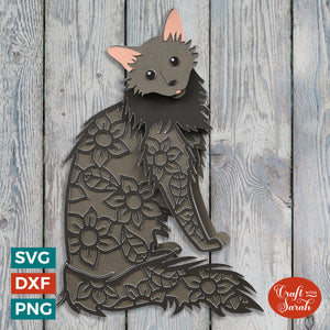 Javanese Layered SVG | Layered Colorpoint Longhair Cat Cutting File