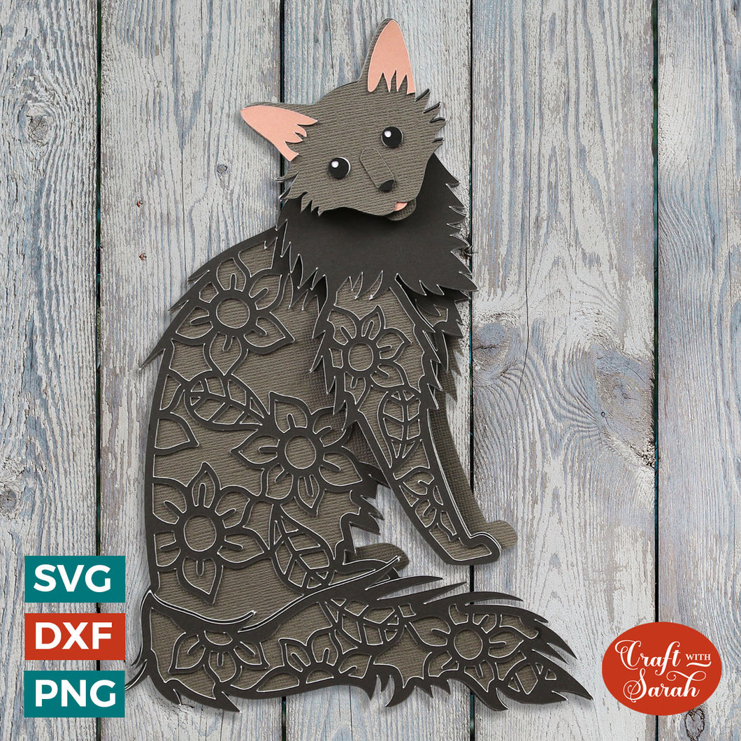 Javanese Layered SVG | Layered Colorpoint Longhair Cat Cutting File