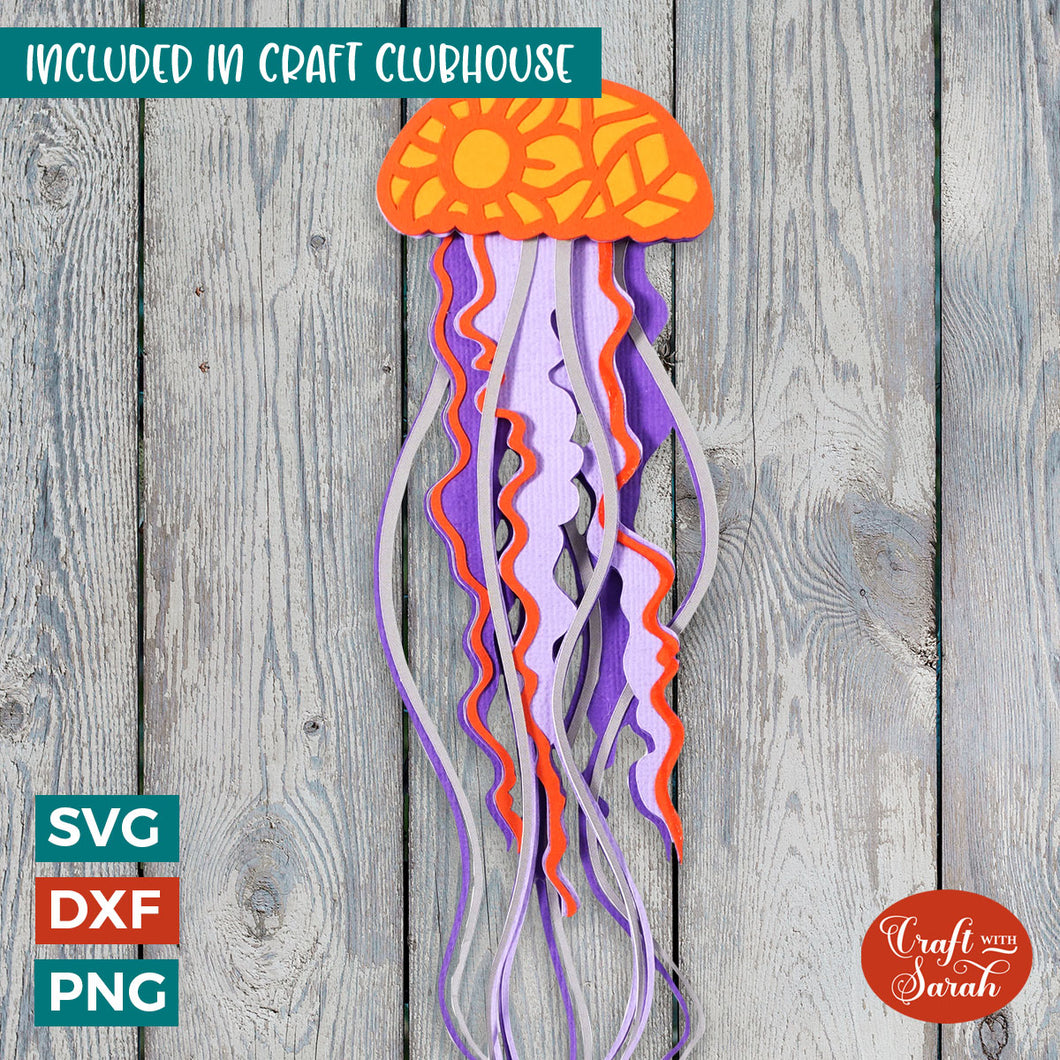 Jellyfish SVG | 3D Layered Jelly Fish Sea Animal SVG