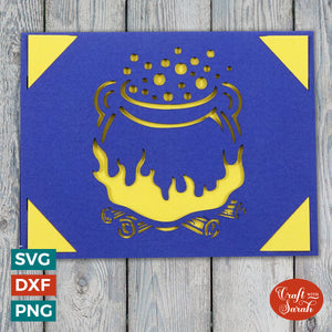 Spooky Cauldron Greetings Card | Halloween Cricut Joy Insert Card