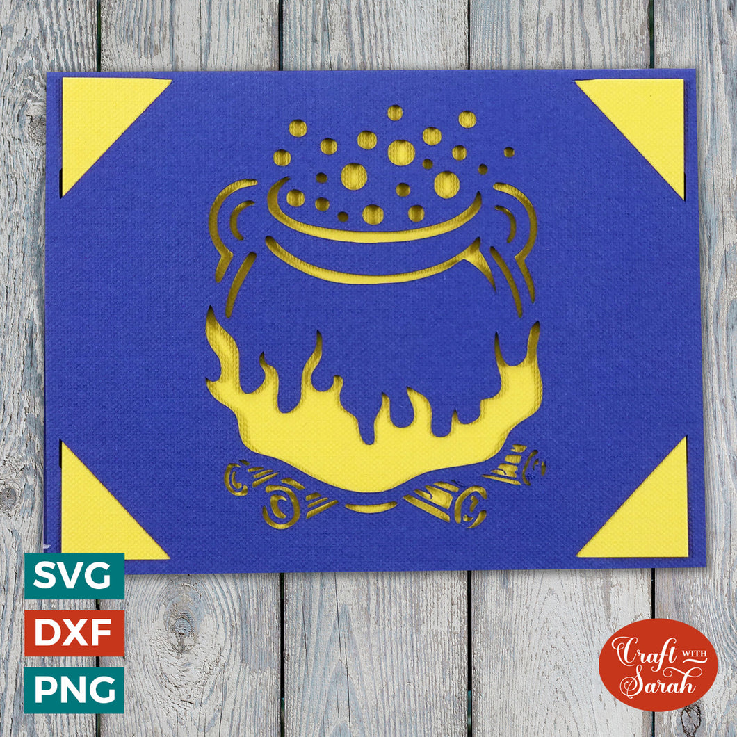 Spooky Cauldron Greetings Card | Halloween Cricut Joy Insert Card