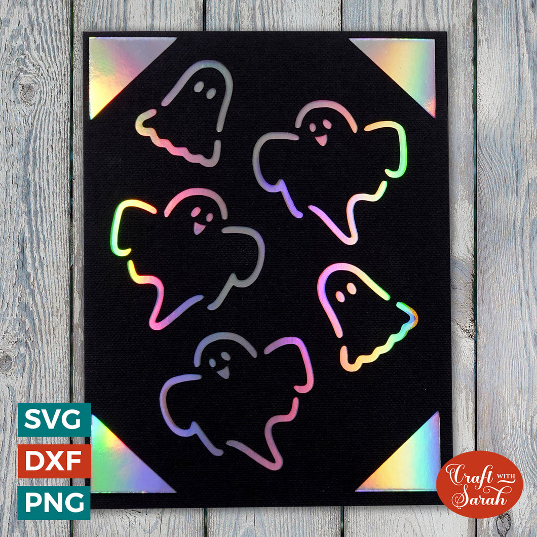 Ghosts Greetings Card | Halloween Cricut Joy Insert Card