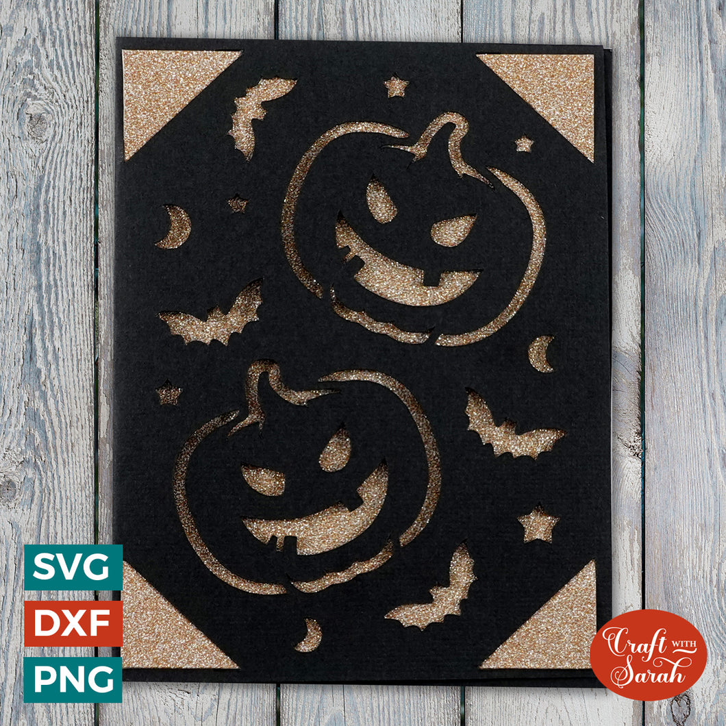 Halloween Pumpkins Greetings Card | Halloween Cricut Joy Insert Card