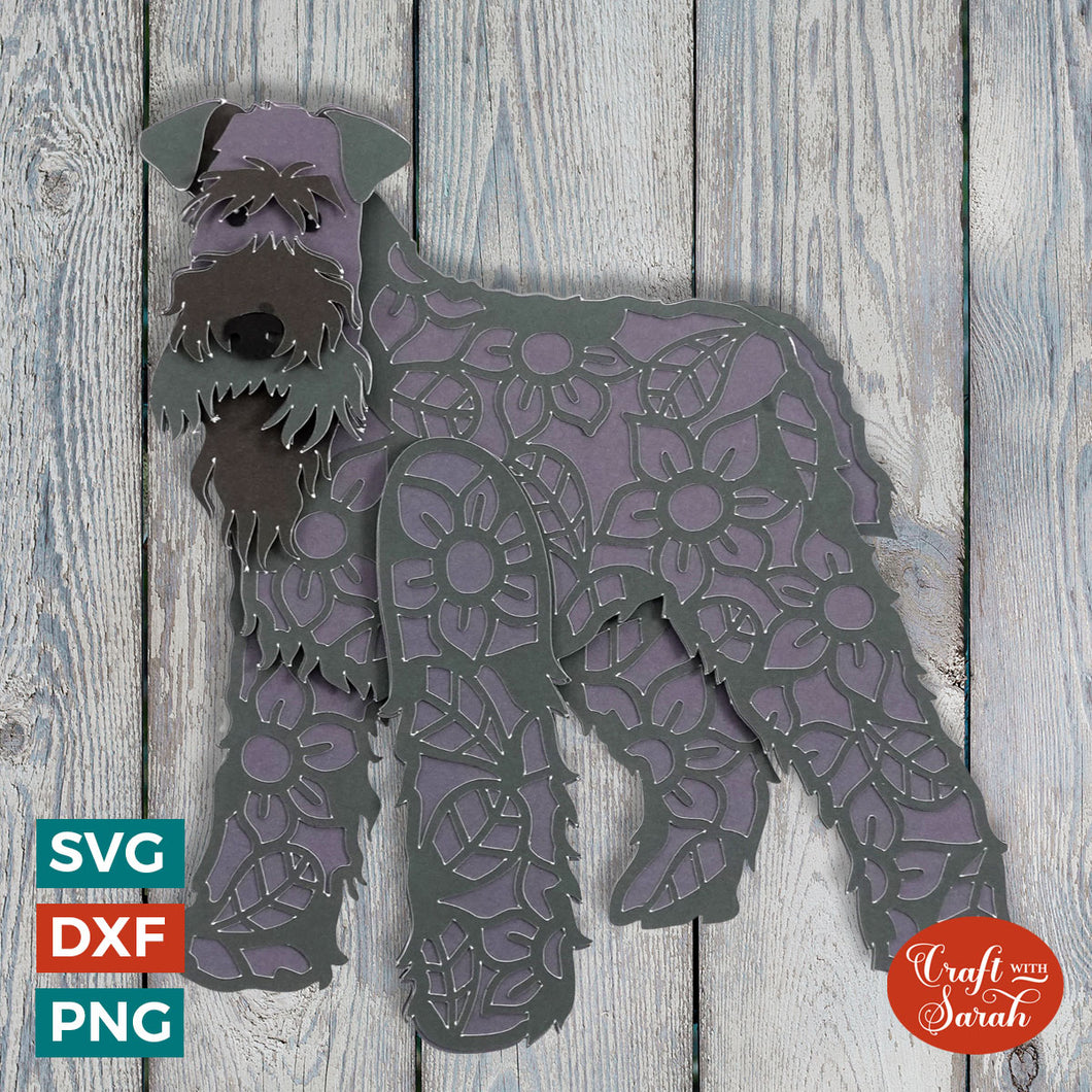 Kerry Blue Terrier SVG | Layered Schnauzer Cutting File