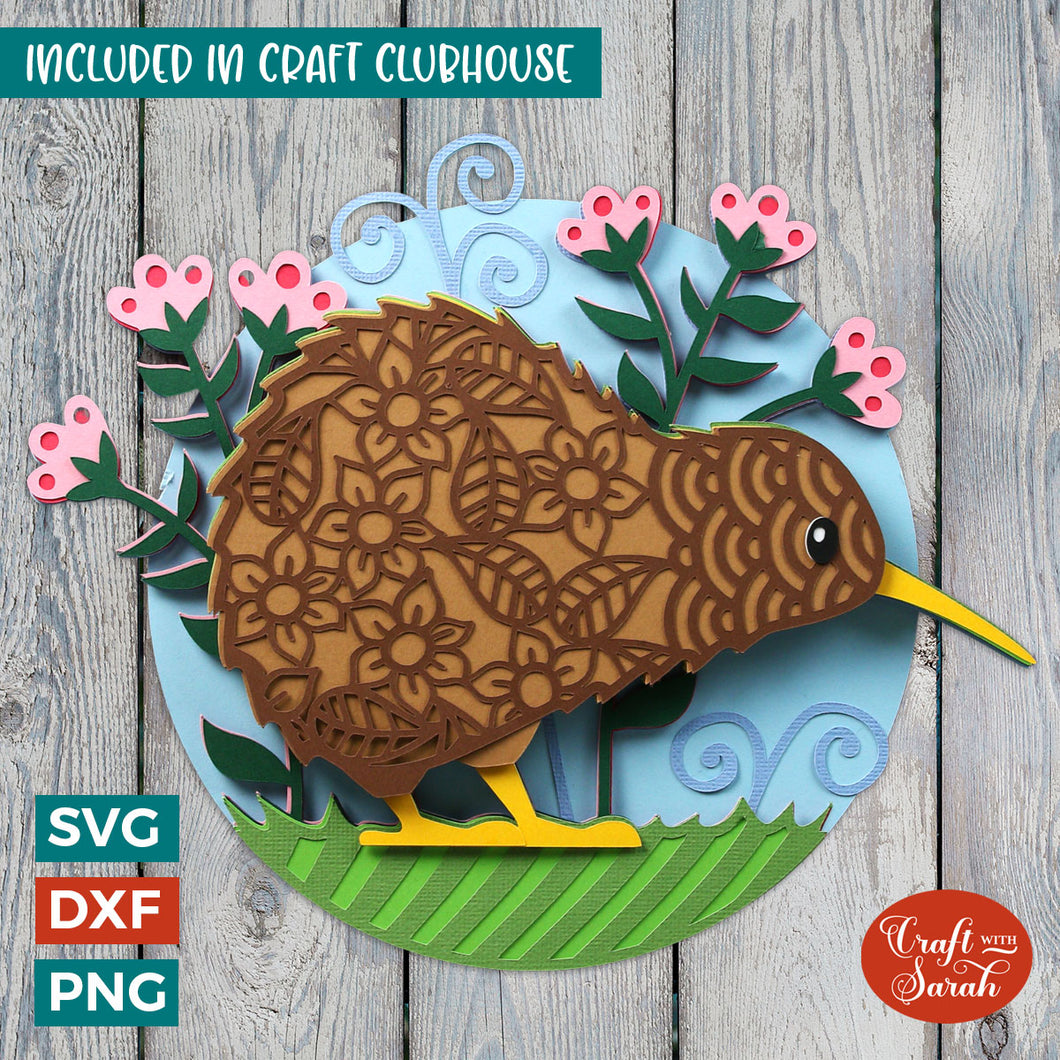 Kiwi SVG File | Layered Kiwi Bird Cutting File