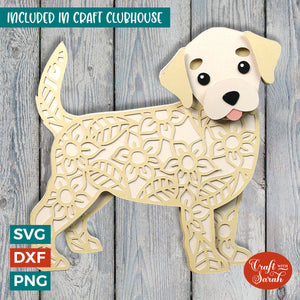 Labrador Puppy SVG | Layered Labrador Retriever Cutting File