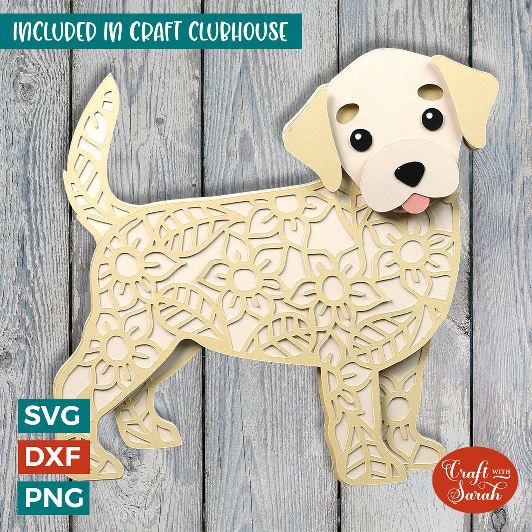 Labrador Puppy SVG | Layered Labrador Retriever Cutting File